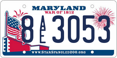 MD license plate 8AE3053
