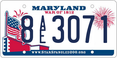 MD license plate 8AE3071