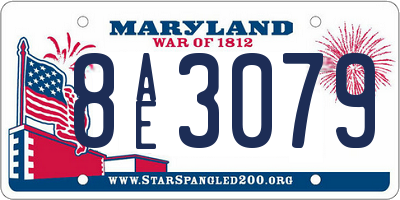 MD license plate 8AE3079