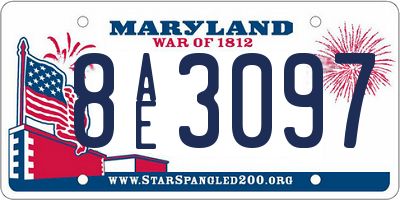 MD license plate 8AE3097