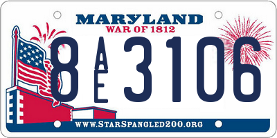 MD license plate 8AE3106