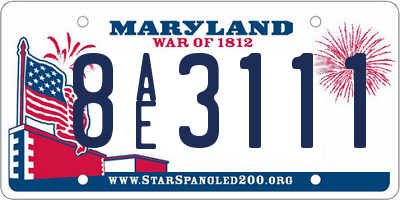 MD license plate 8AE3111