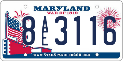 MD license plate 8AE3116