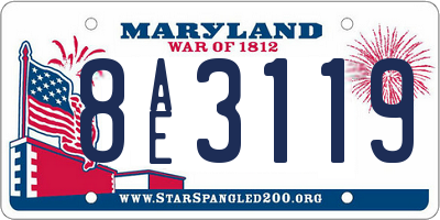 MD license plate 8AE3119