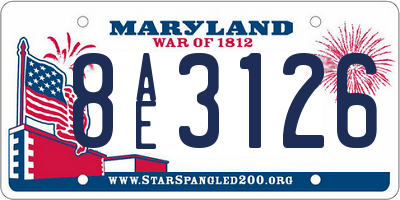 MD license plate 8AE3126