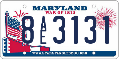 MD license plate 8AE3131