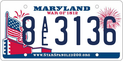 MD license plate 8AE3136