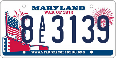 MD license plate 8AE3139