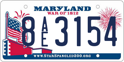 MD license plate 8AE3154