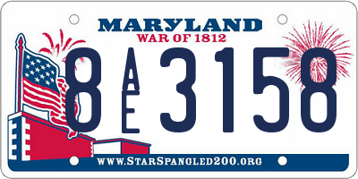 MD license plate 8AE3158