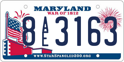MD license plate 8AE3163