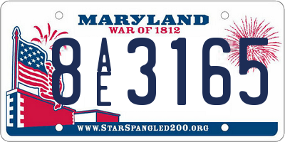 MD license plate 8AE3165