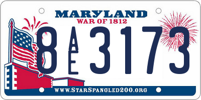MD license plate 8AE3173