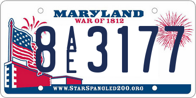 MD license plate 8AE3177