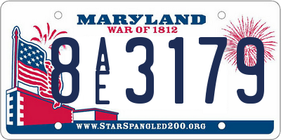 MD license plate 8AE3179