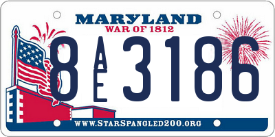 MD license plate 8AE3186