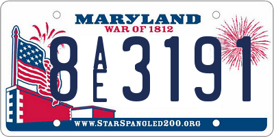 MD license plate 8AE3191