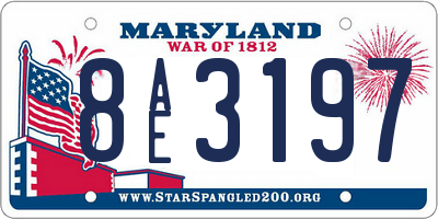 MD license plate 8AE3197