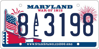 MD license plate 8AE3198