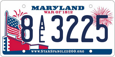 MD license plate 8AE3225