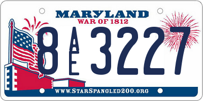 MD license plate 8AE3227