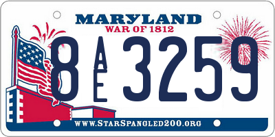 MD license plate 8AE3259