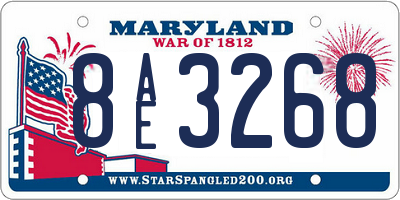 MD license plate 8AE3268