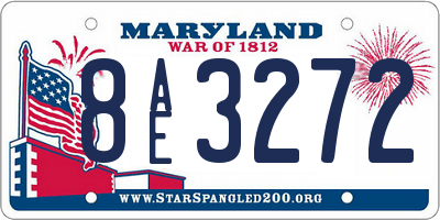 MD license plate 8AE3272