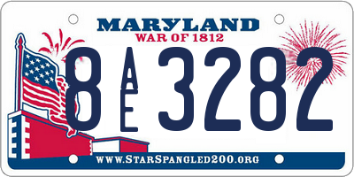 MD license plate 8AE3282