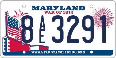 MD license plate 8AE3291