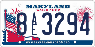 MD license plate 8AE3294