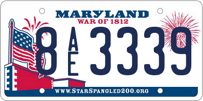 MD license plate 8AE3339
