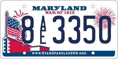MD license plate 8AE3350