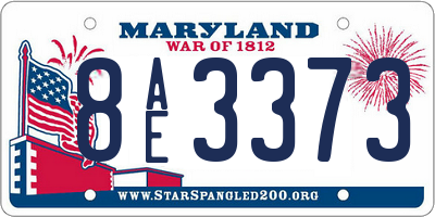 MD license plate 8AE3373