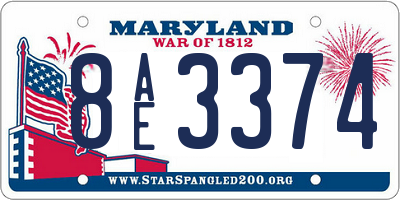 MD license plate 8AE3374