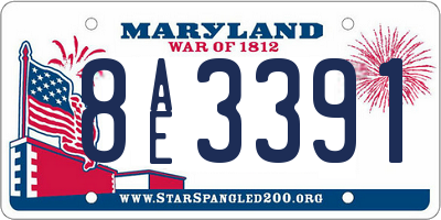 MD license plate 8AE3391