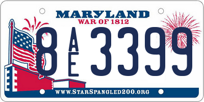 MD license plate 8AE3399