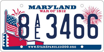 MD license plate 8AE3466
