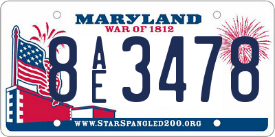 MD license plate 8AE3478