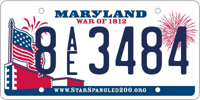 MD license plate 8AE3484