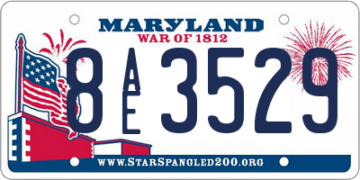 MD license plate 8AE3529