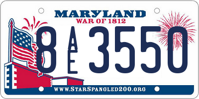 MD license plate 8AE3550