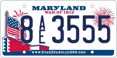 MD license plate 8AE3555