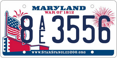 MD license plate 8AE3556