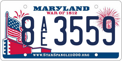 MD license plate 8AE3559