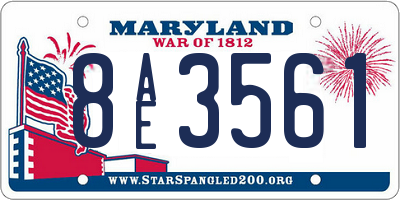 MD license plate 8AE3561
