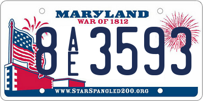 MD license plate 8AE3593