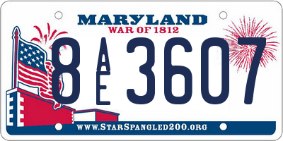 MD license plate 8AE3607