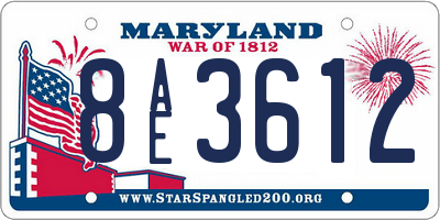 MD license plate 8AE3612