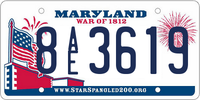 MD license plate 8AE3619